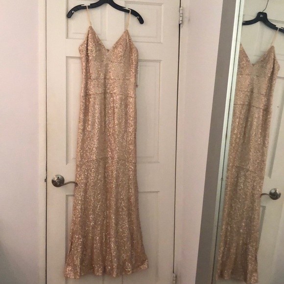 rose gold champagne dress